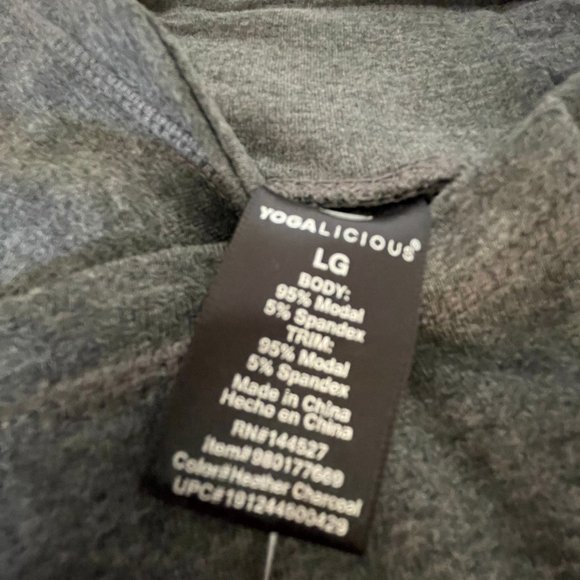 Yogalicious Woman Top Large Heather Charcoal NWT - Picture 4 of 12